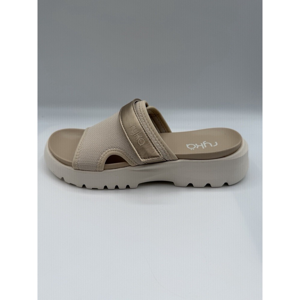 Ryka Brilliant Slip On Slide Sandals, Women's 5 M,Tapioca Beige,ActivFoam, NIB